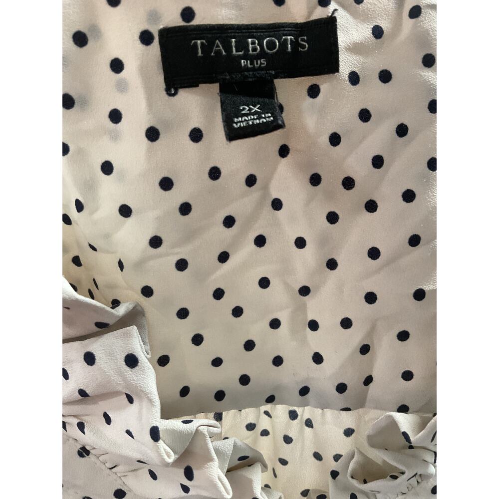 Talbots Cream Plus Size Polka Dot Button-Up - image 3